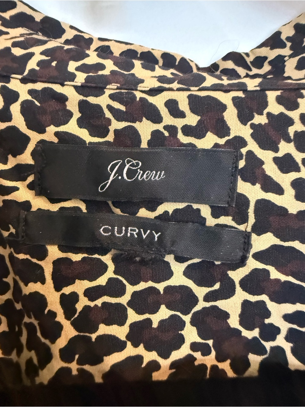 J. Crew Curvy Leopard Print Top - Tan & Black - Picture 3 of 3